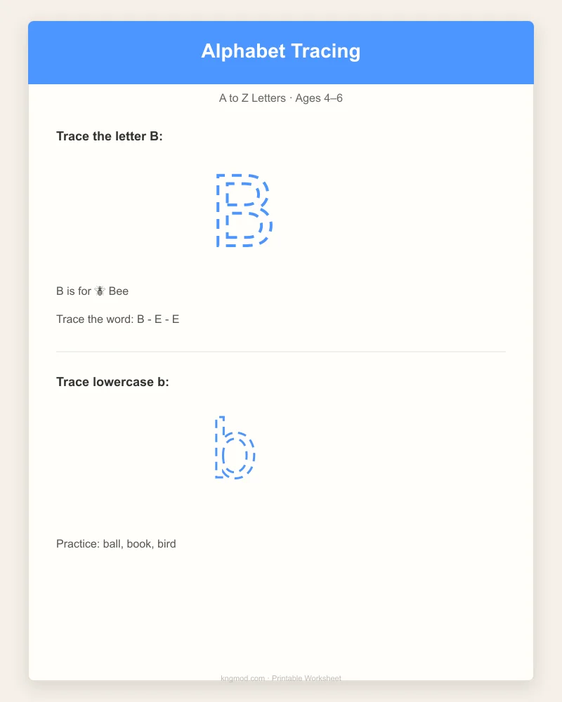 Preview of Alphabet Tracing Trail — A to Z Letter Practice