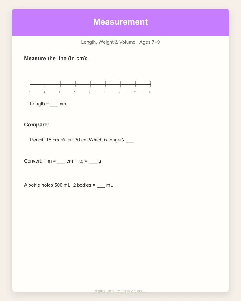 Preview of Measurement Masters — Length, Weight & Volume