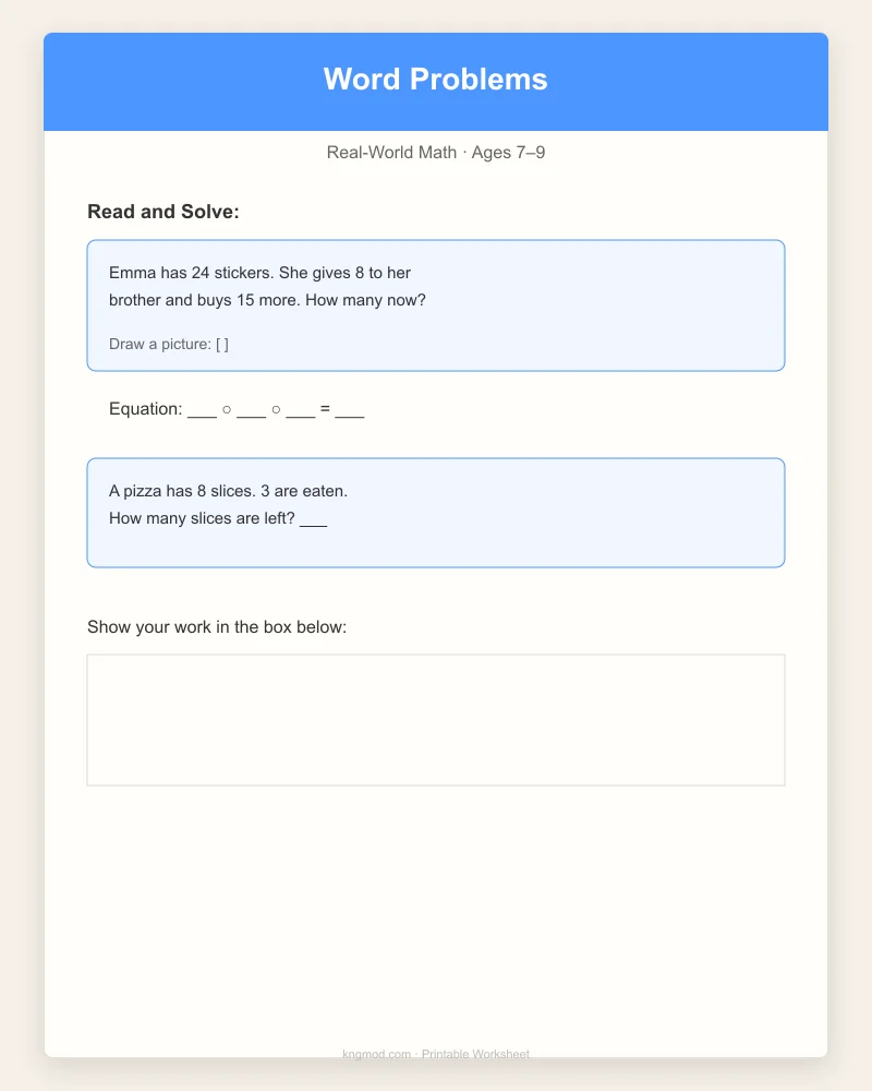 Preview of Word Problems Starter Pack — Real-World Math Stories